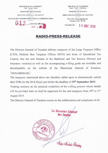 Les nouveaux formats de Déclaration de Statistique Fiscal (DSF)